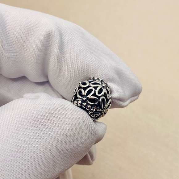 EUC Pandora 790890 Sterling Silver Wildflower Walk Openworks Bead - RETIRED - Picture 3 of 10